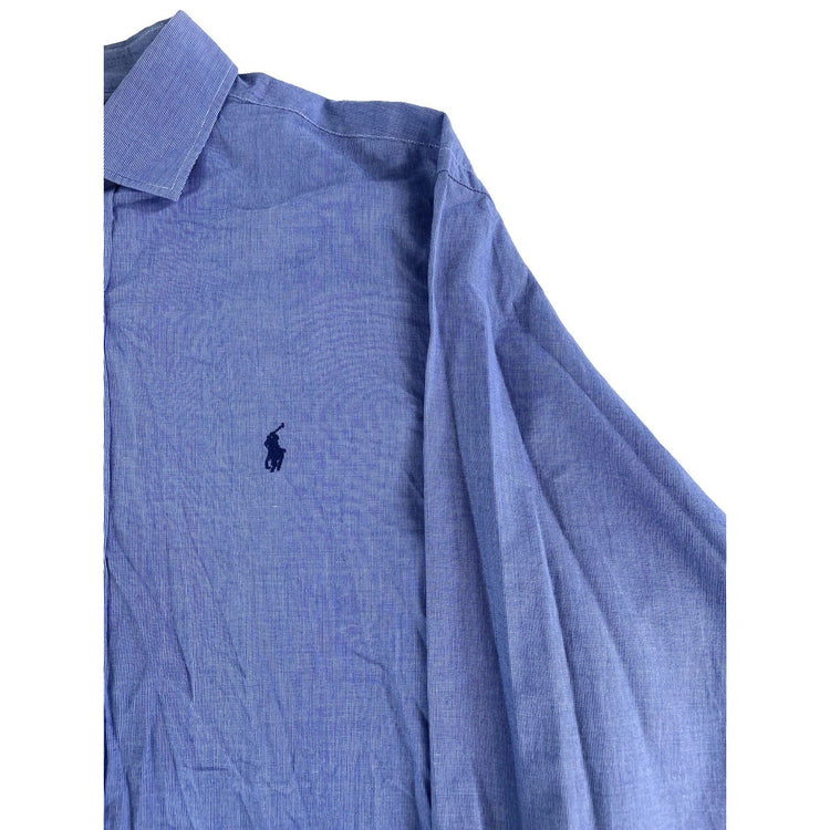 Mens Polo Ralph Lauren Blue Long Sleeve ‘Philip’ Button Down Shirt Size 16.5