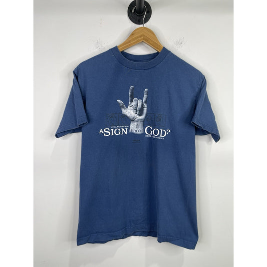 Men’s Kerusso John 3:16 Shirt Blue Sign from God Scripture Love Christian Sz M