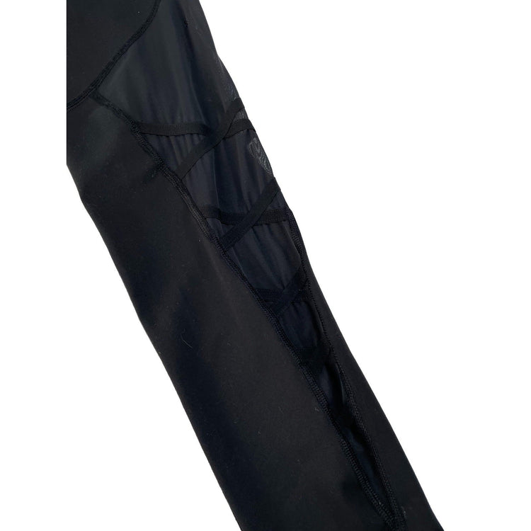 Women's Victoria Sport Black Athletic Leggings with Mesh Side Detail, Size S