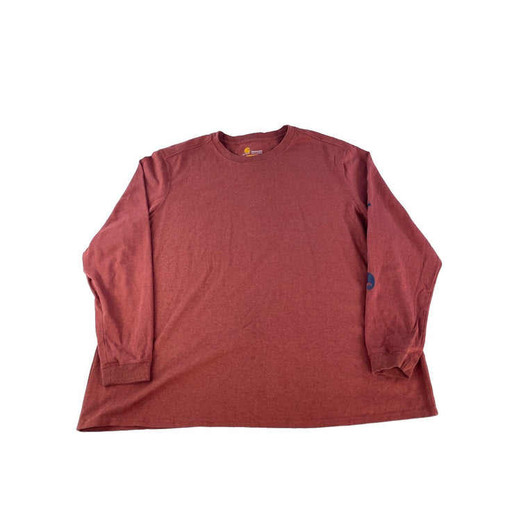 Mens Carhartt Heather Rust Orange Long Sleeve Sleeve Graphic T Shirt Size 2X