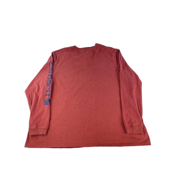 Mens Carhartt Heather Rust Orange Long Sleeve Sleeve Graphic T Shirt Size 2X