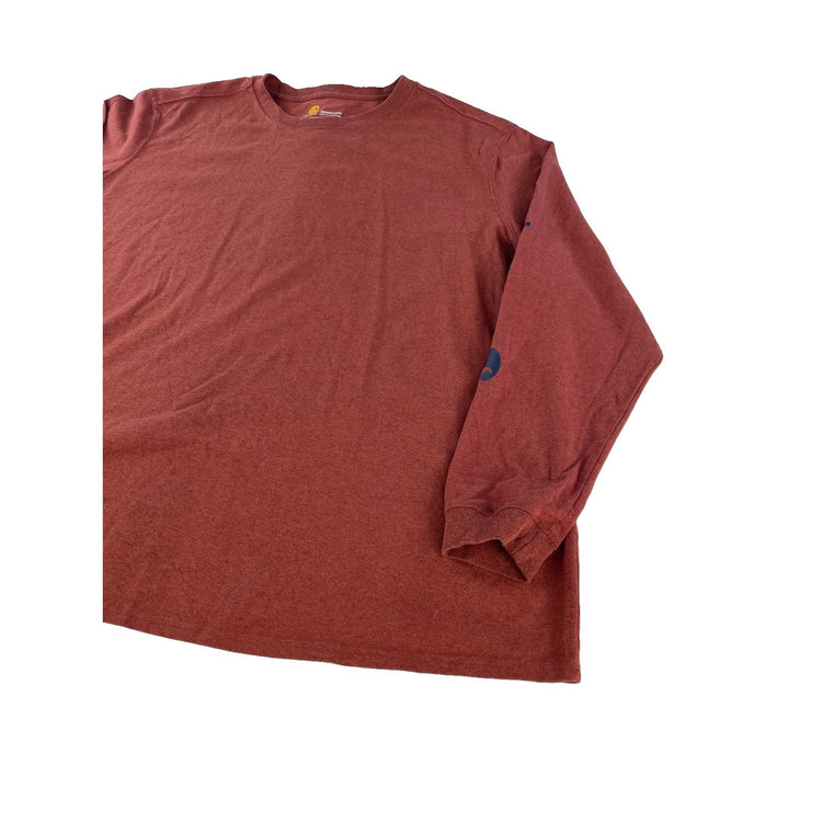 Mens Carhartt Heather Rust Orange Long Sleeve Sleeve Graphic T Shirt Size 2X