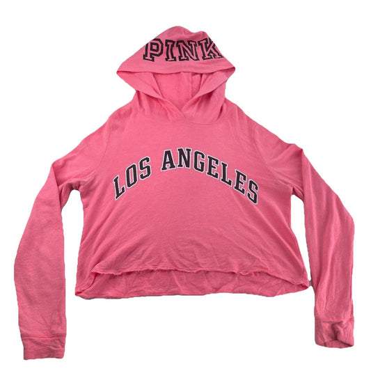 Womens Pink Victoria Secret Oversized “Los Angeles” Pink Hoodie Size L