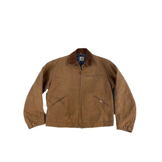 Mens Carhartt Brown Corduroy Collared Tan Detroit Jacket With Blanket Lining