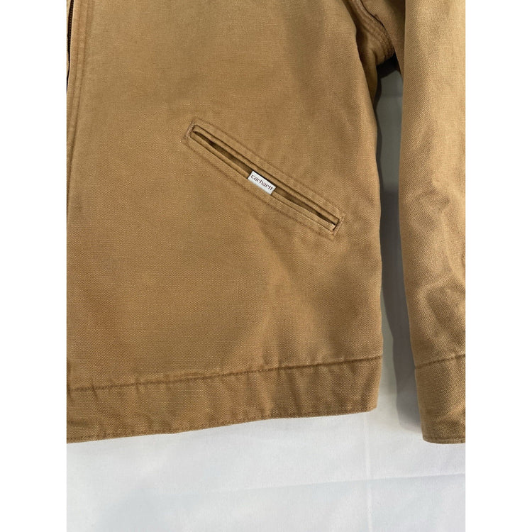 Mens Carhartt Brown Corduroy Collared Tan Detroit Jacket With Blanket Lining