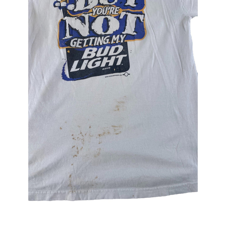 Mens Vintage 1990s Bud Light ‘I Love You Man’ White T Shirt Size Large