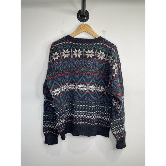 Adult VTG Northern Isles Winter Snowflake Christmas Crewneck Sweater Sz XL