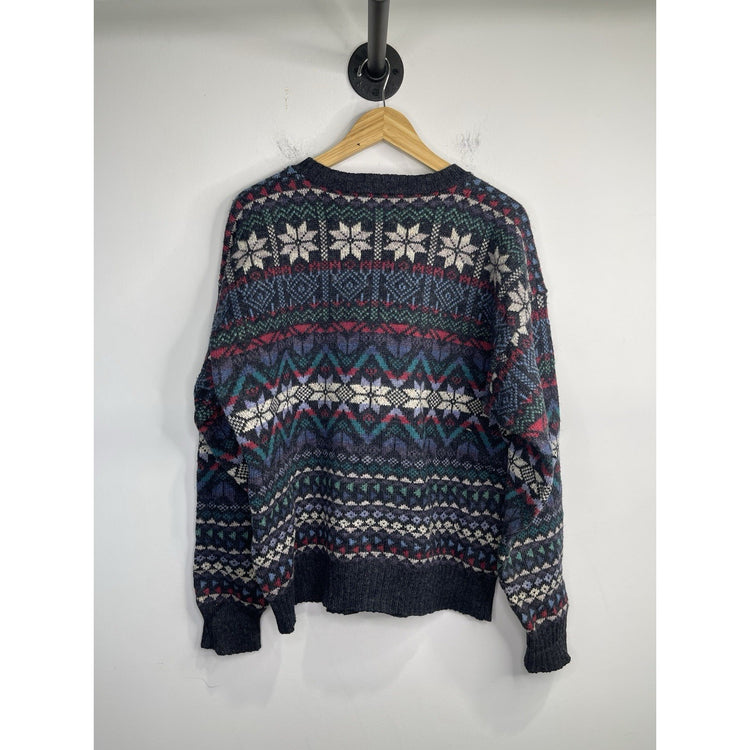 Adult VTG Northern Isles Winter Snowflake Christmas Crewneck Sweater Sz XL