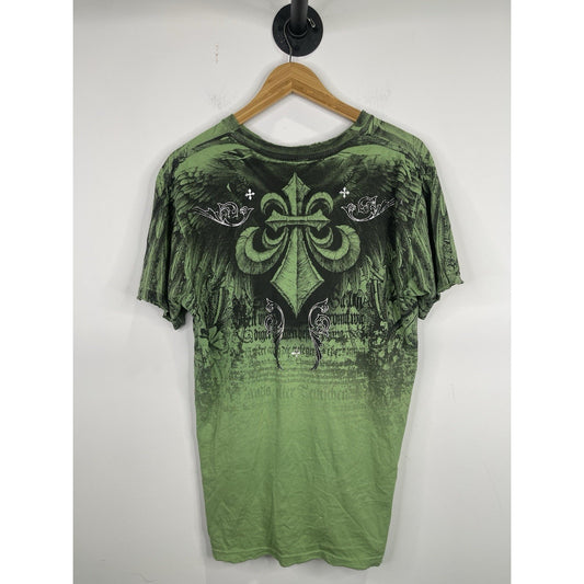 Affliction  Y2K MMA Elite AOP Gothic Wings Thin T-shirt L