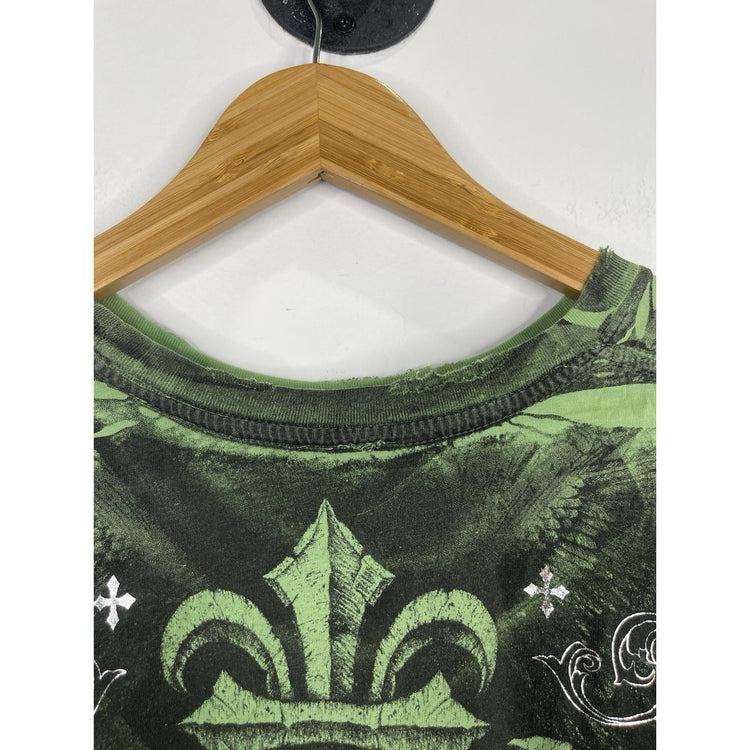 Affliction  Y2K MMA Elite AOP Gothic Wings Thin T-shirt L