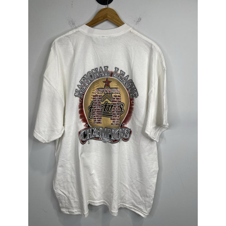 Men’s Houston Astros 05 MLB World Series National League Champs White Tee Sz XXL