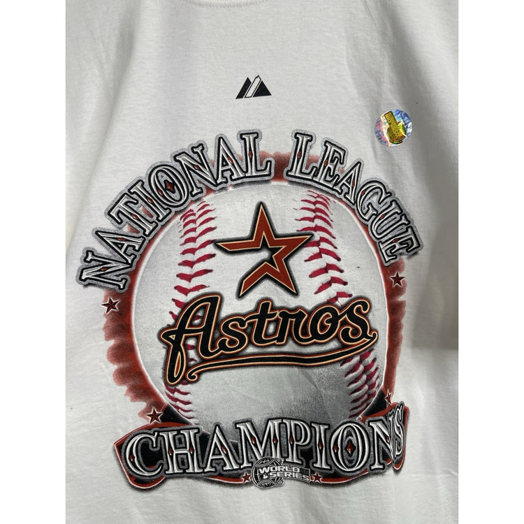 Men’s Houston Astros 05 MLB World Series National League Champs White Tee Sz XXL