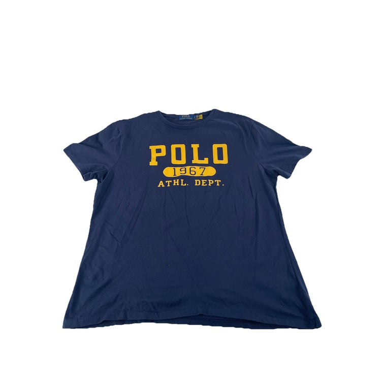 Mens Polo Ralph Lauren 1967 ATHL. DEPT. Navy Blue Graphic T Shirt Size Large