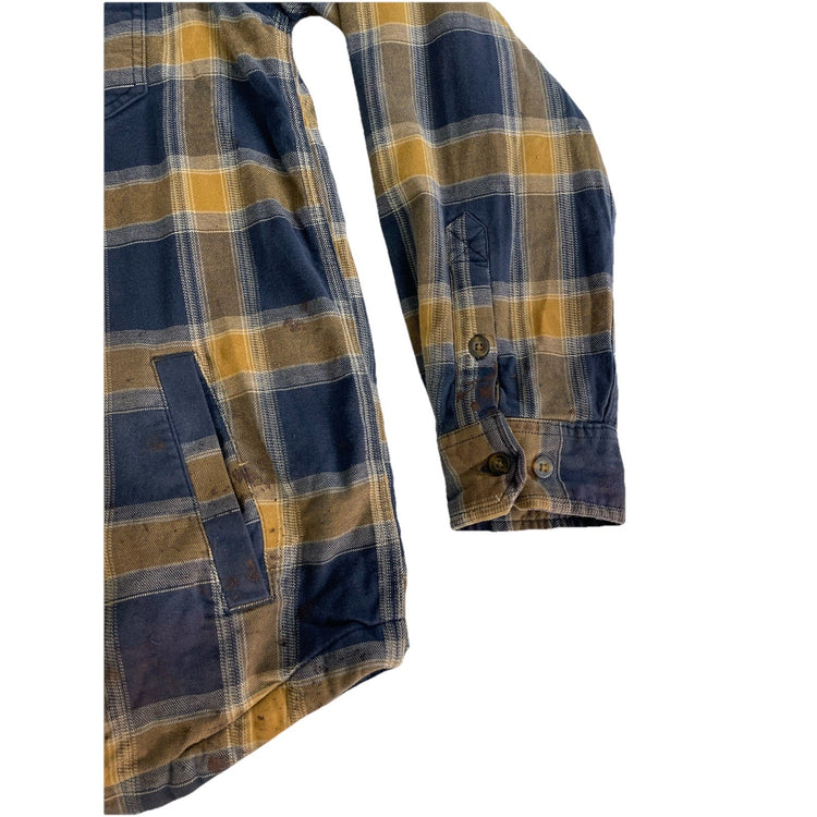 Mens Carhartt Relaxed Fit Plaid Multicolor Button-Up Sherpa Lined Flannel Size L
