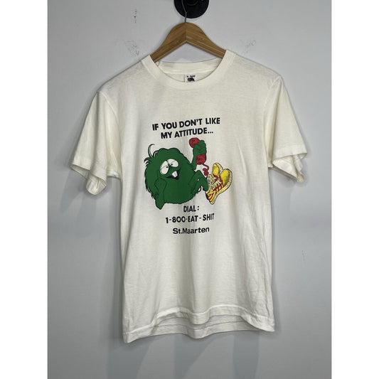 Men’s Vintage St.Maarten Graphic white short sleeve T shirt Sz M