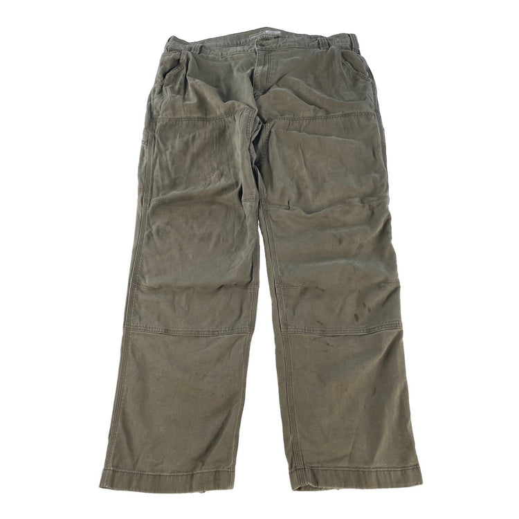 Mens Carhartt Moss Green Relaxed Fit Double Front Canvas Work Pants 42x32