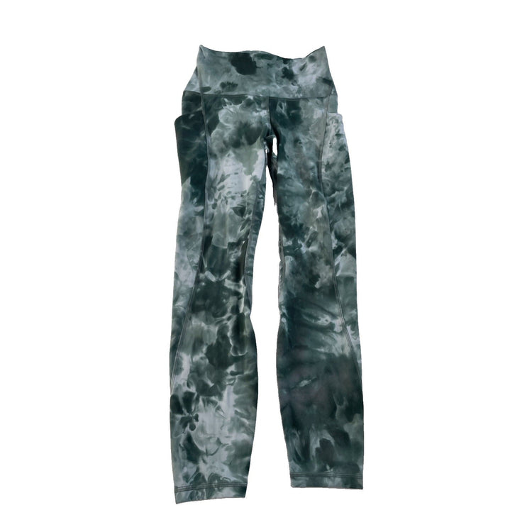 Women's Lululemon Green Tie-Dye High-Rise Leggings with Pockets Size 4