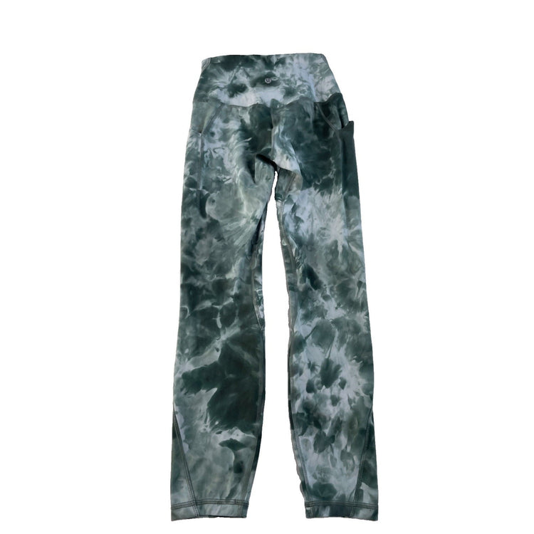 Women's Lululemon Green Tie-Dye High-Rise Leggings with Pockets Size 4