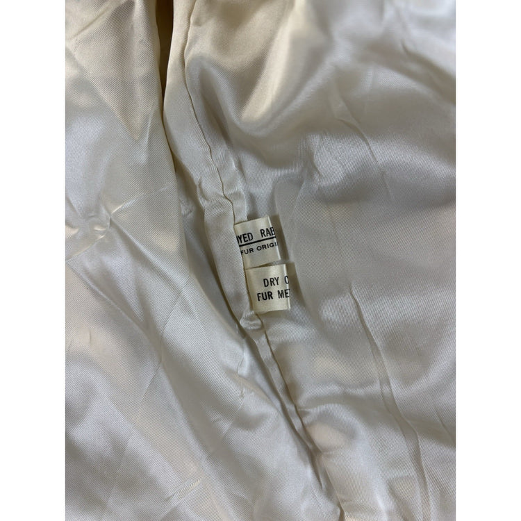 Women’s Vintage Off White Full Zip Up Fur Coat Size S