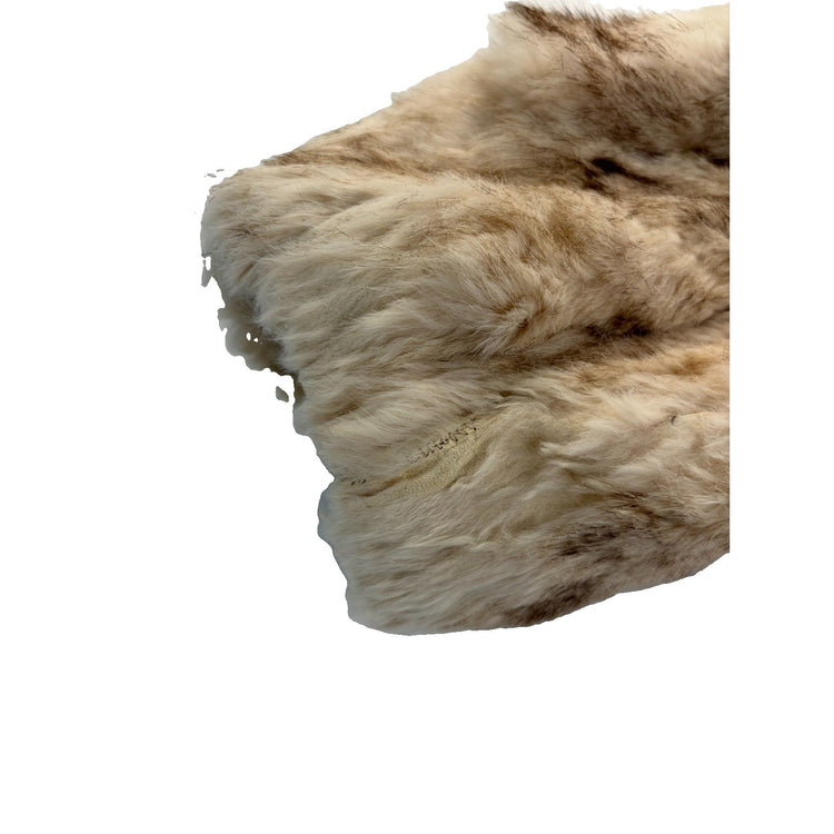 Women’s Vintage Off White Full Zip Up Fur Coat Size S