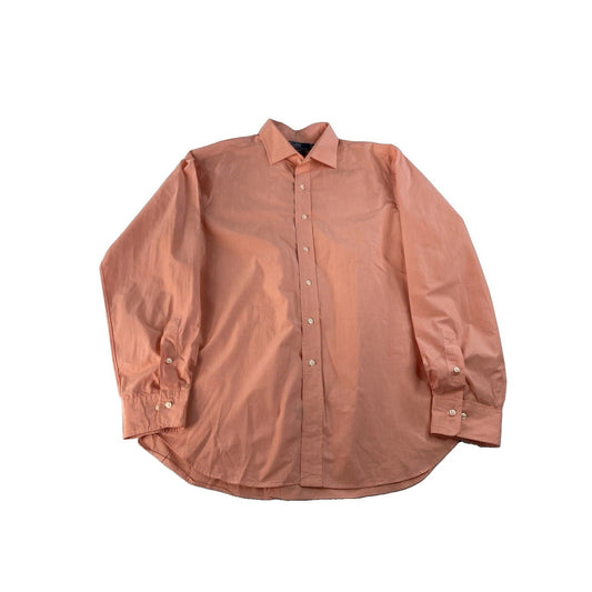 Mens Polo Ralph Lauren Regent Peach Button Up Shirt Size 17.5