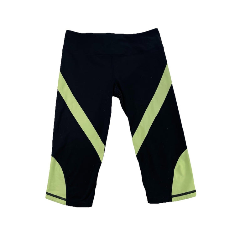 Women’s PINK Victoria Secret Black And Lime Green Sport Leggings Size L