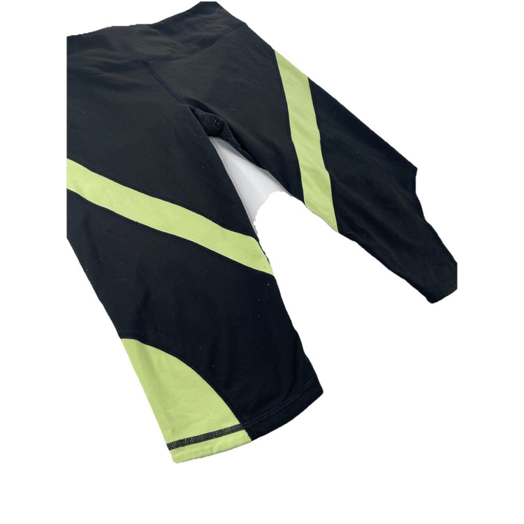 Women’s PINK Victoria Secret Black And Lime Green Sport Leggings Size L