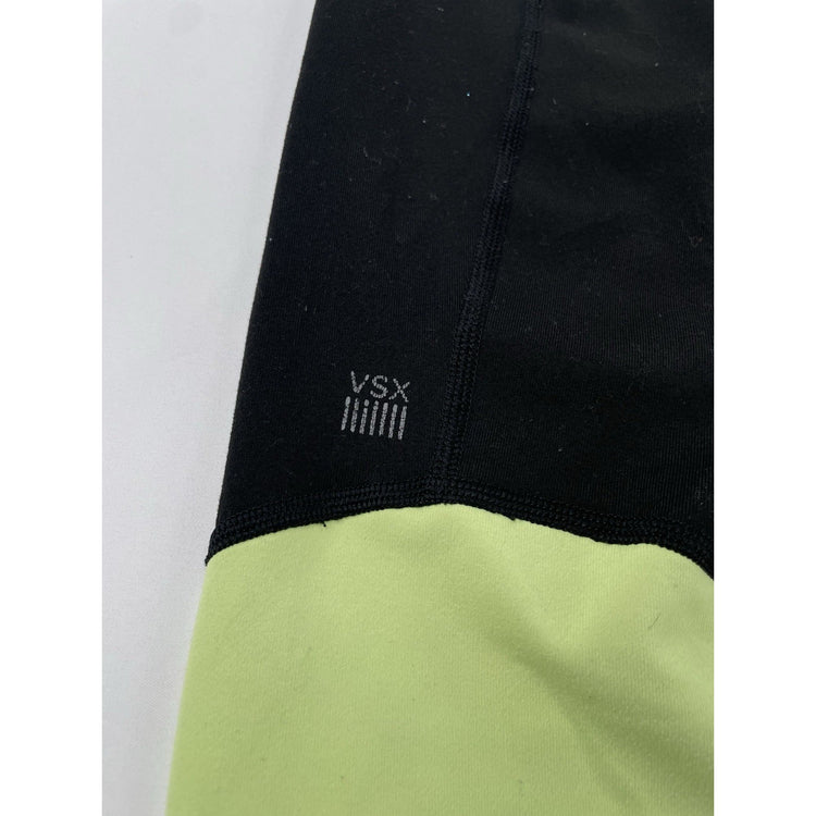 Women’s PINK Victoria Secret Black And Lime Green Sport Leggings Size L