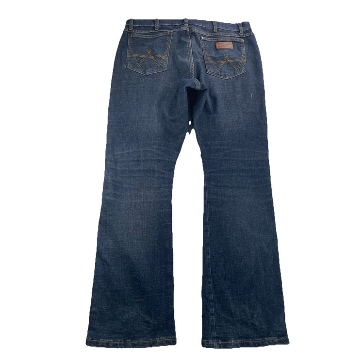 Mens Wranglers Retro Relaxed Bootcut Dark Wash Jeans Size 38 X 32