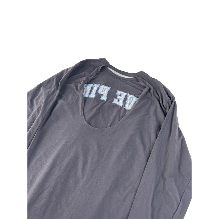 Women’s PINK Victrorias Secret Gray Open Back Long Sleeve T Shirt Size Small