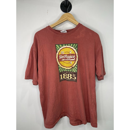 Vintage 90s Mens Large Faded Spell Out Pigment Dye Dr Pepper Soda Pop T-Shirt XL