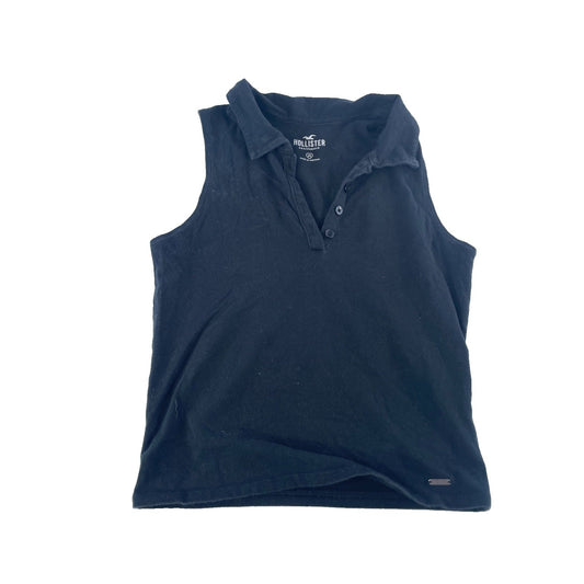 Women’s Hollister Black Sleeveless Polo Shirt Size Medium