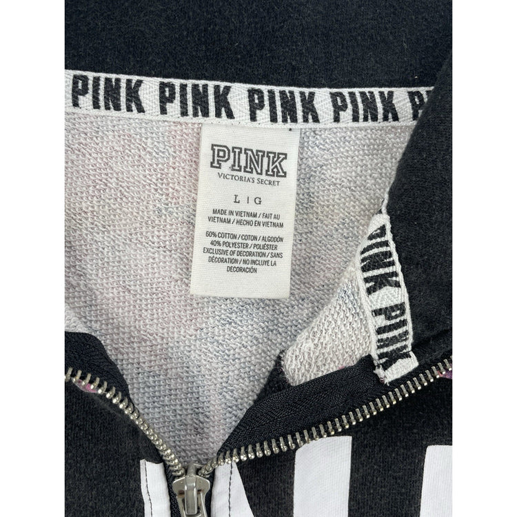 Women’s PINK Victoria Secret Black 1/2 Zip Up Sweater Size L