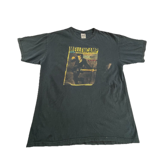 Mens Vintage Anvil Black Tee Mellencamp 2005 Words & Music Tour Size L