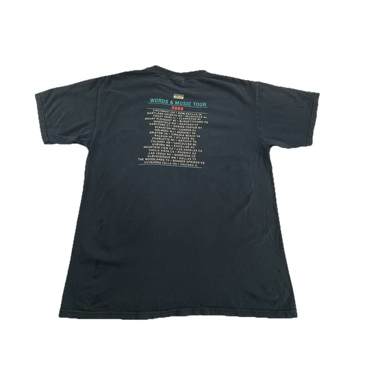 Mens Vintage Anvil Black Tee Mellencamp 2005 Words & Music Tour Size L