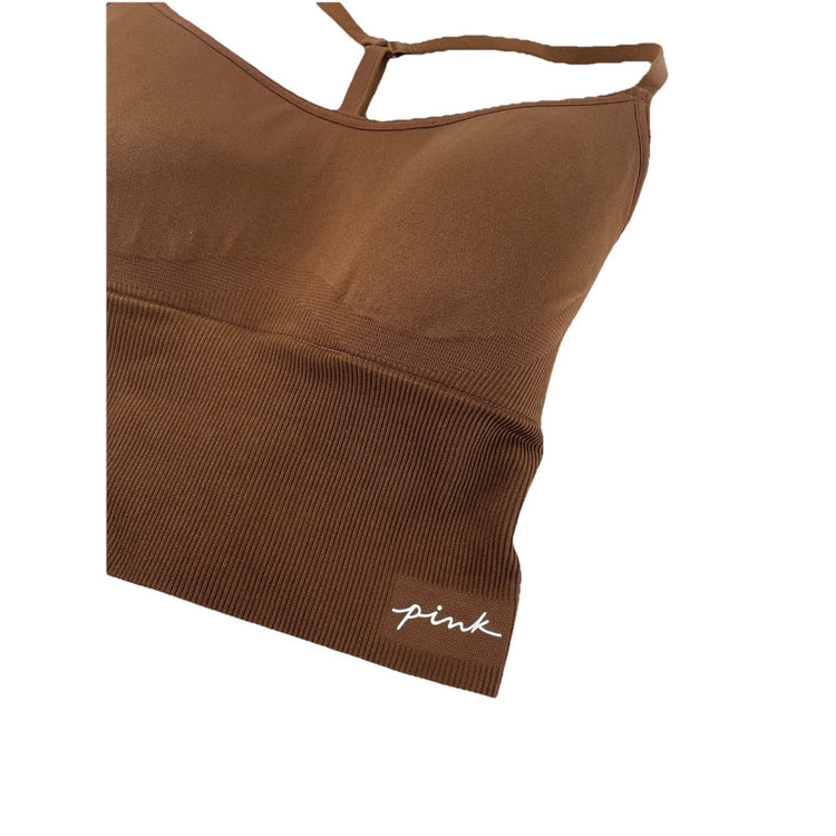 Womens PINK Brown Sports Bra Size Small