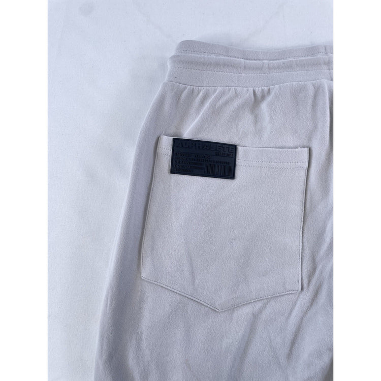 Mens Alphalete Light Gray Athletic Fleece Jogger Sweatpants Size M
