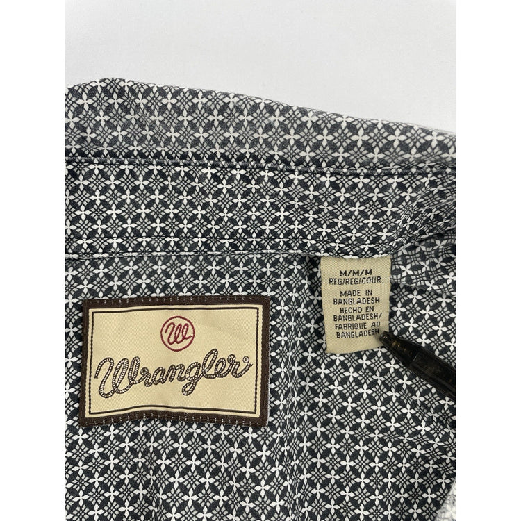 Men’s Wrangler Classic Western Black&White Longsleeve Button Upnshirt Size M