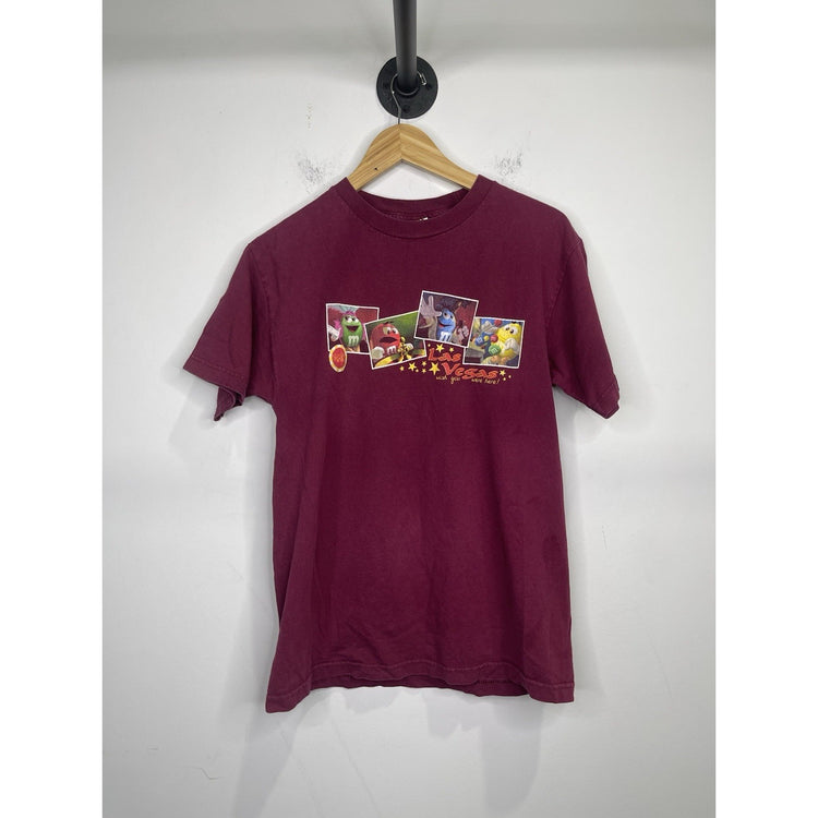 Men’s Vintage Mars Candy Distressed M&Ms World Las Vegas T-Shirt Maroon Sz M