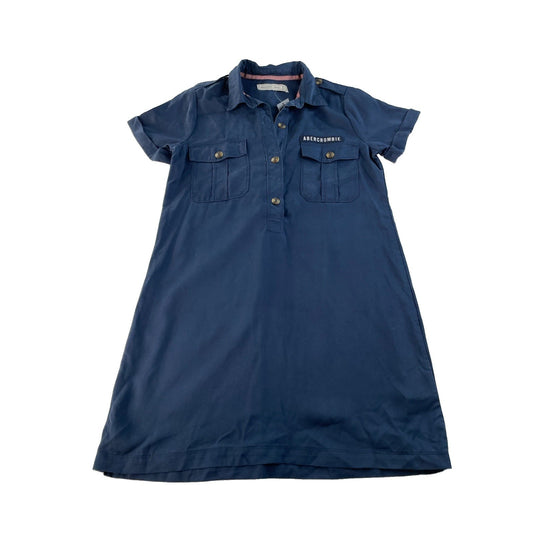 Women's Abercrombie & Fitch Navy Blue Button-Up Shirt Dress Size S