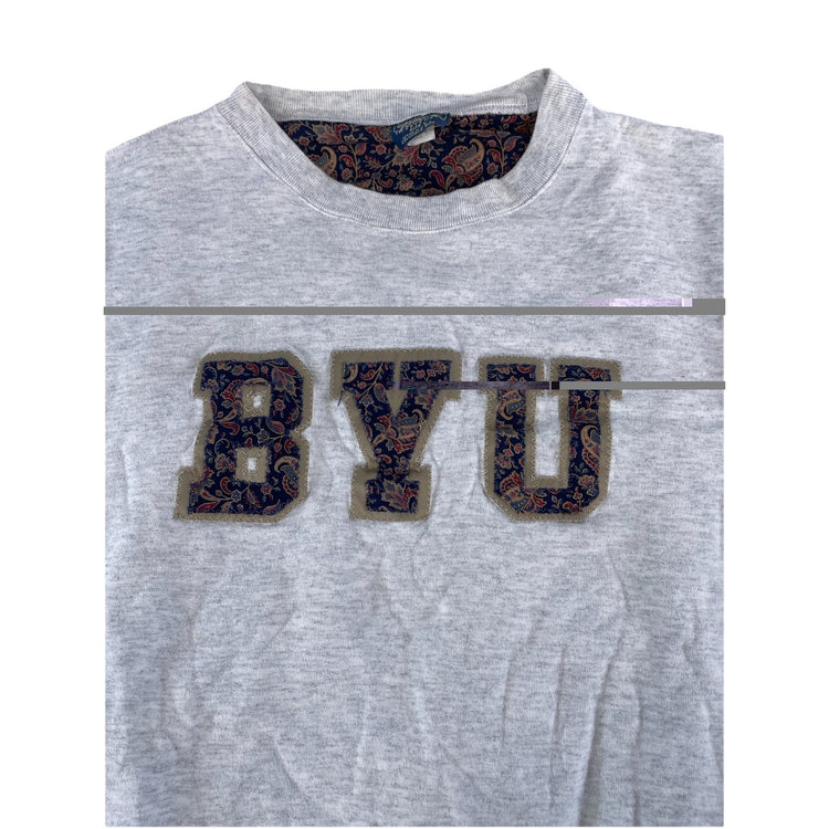 Womens BYU Cougars Gray Patch Sweater Size Large