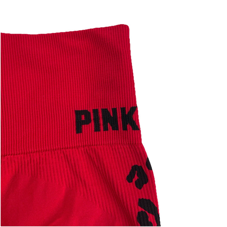 Womens Victoria’s Secret PINK Red Leopard Print Leggings Size Medium