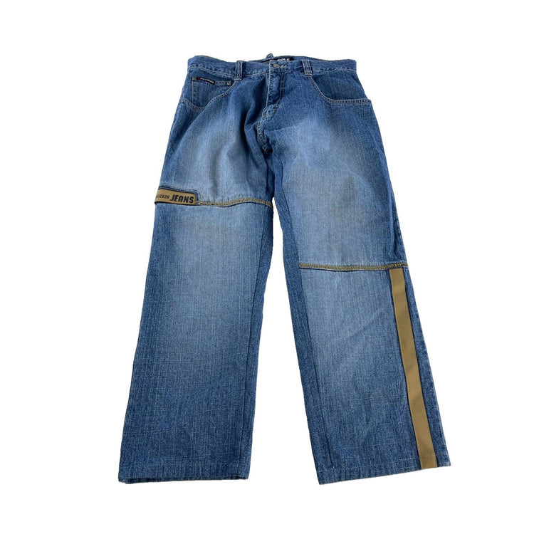 Mens Vintage Southpole Baggy Wide Leg Hip Hop Skate Denim Jeans Size 34