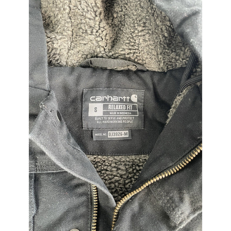 Mens Carhartt Washed Duck Insulated Bartlett Jacket In Black Size S