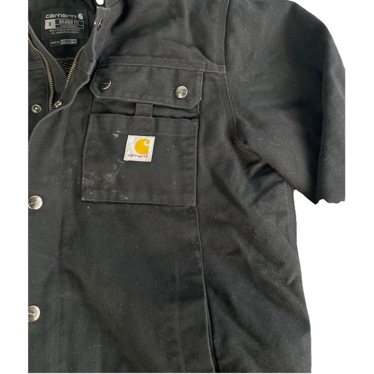 Mens Carhartt Washed Duck Insulated Bartlett Jacket In Black Size S