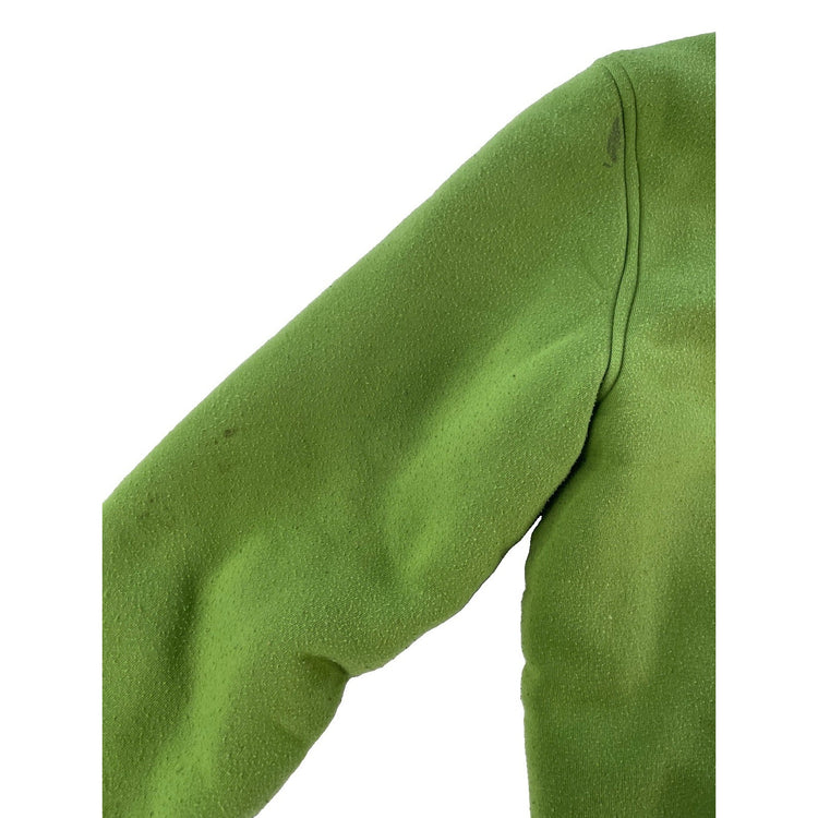 Mens Chevernice Green Sherpa Lined Raw Seam Applique Full Zip Hoodie SIZE S