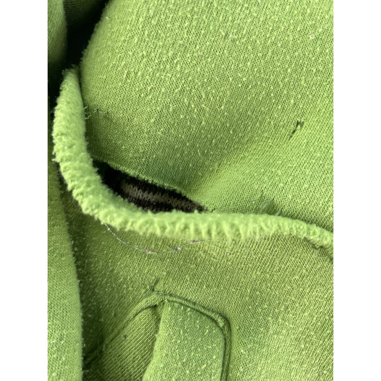 Mens Chevernice Green Sherpa Lined Raw Seam Applique Full Zip Hoodie SIZE S