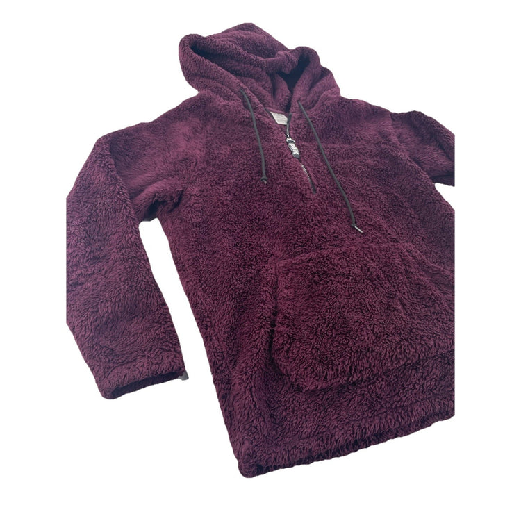 Womens Victoria Secret Violet Sherpa 1/2 Zip Hoodie Size S