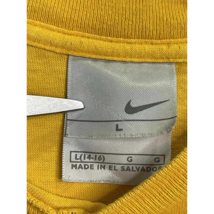 Vitnage/Y2k Young Adult Nike Yellow T-shirt Size Large (14-16)