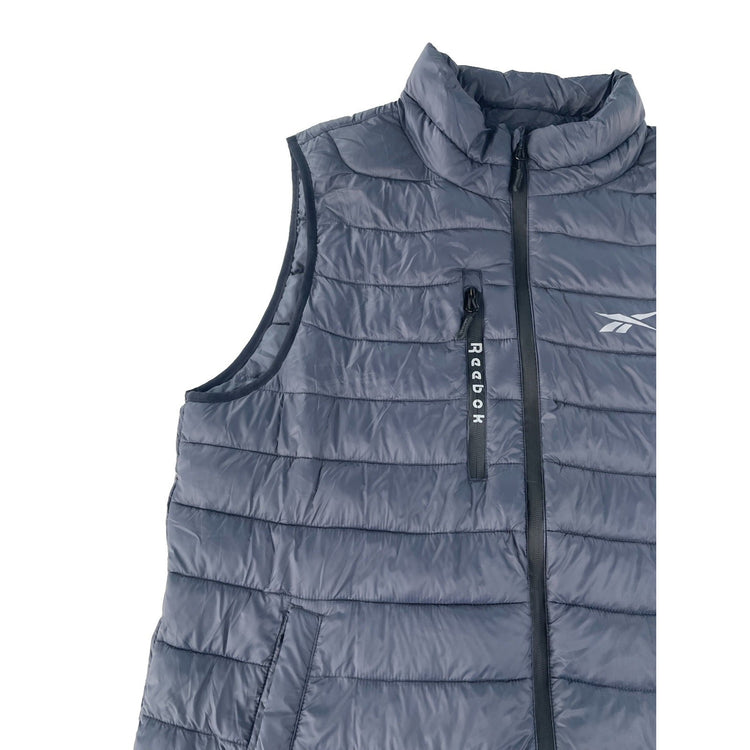 Mens Reebok Grey Zip Up Puffer Vest Size XL
